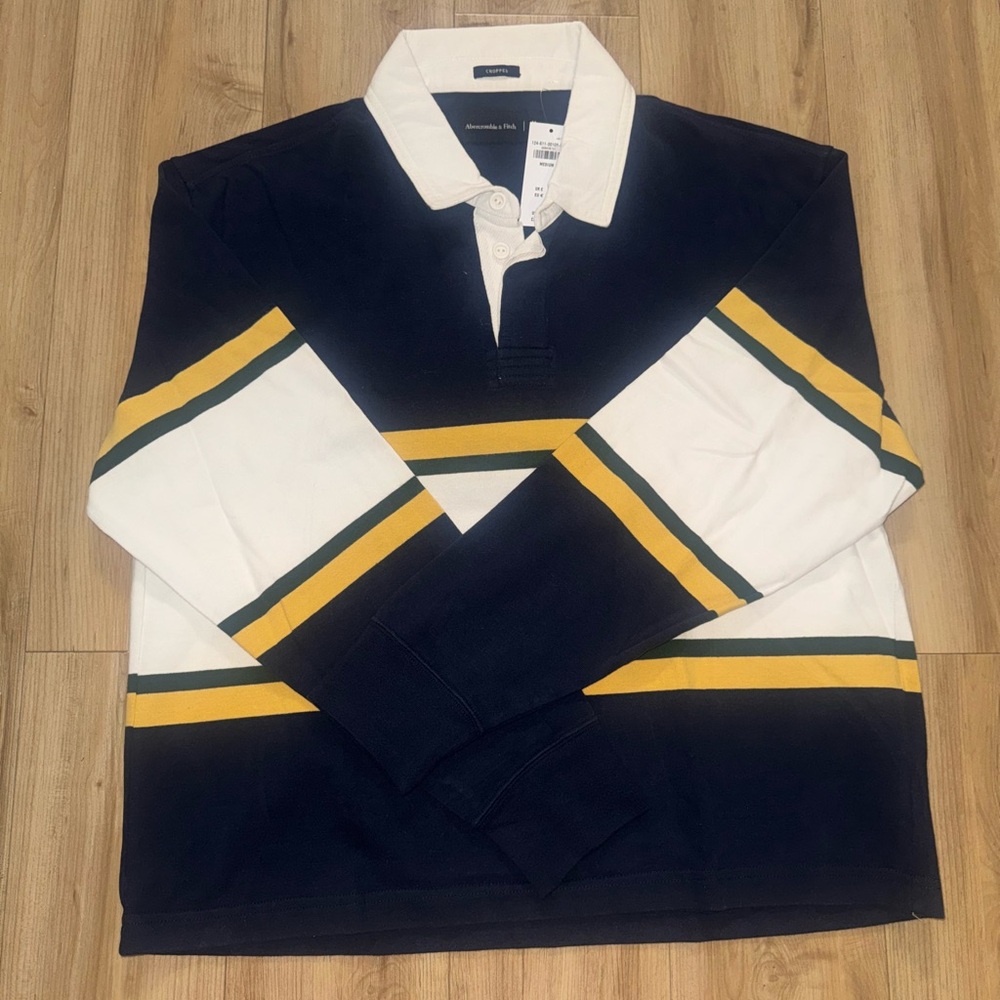 Stripped long sleeve collar shift